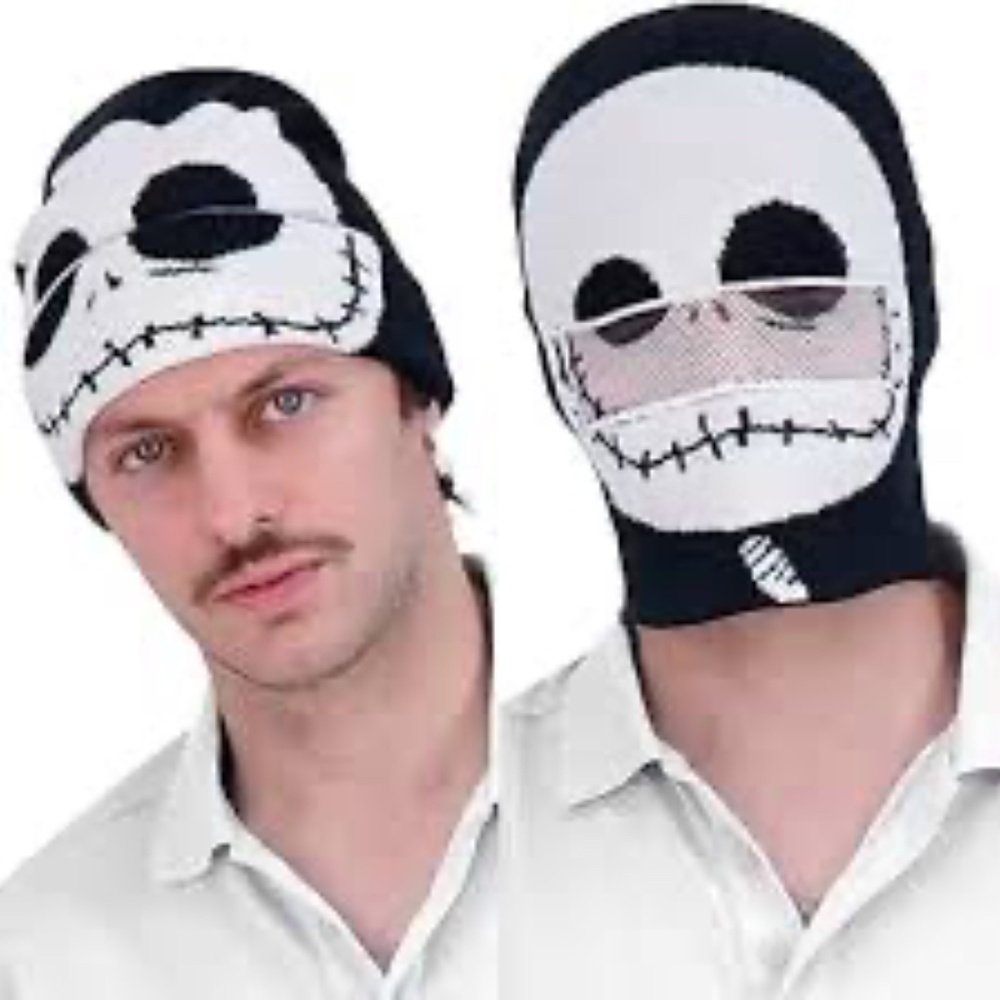 Disney Beanie Hat Nightmare Before Christmas Jack Skellington Cuffed Mens NEW